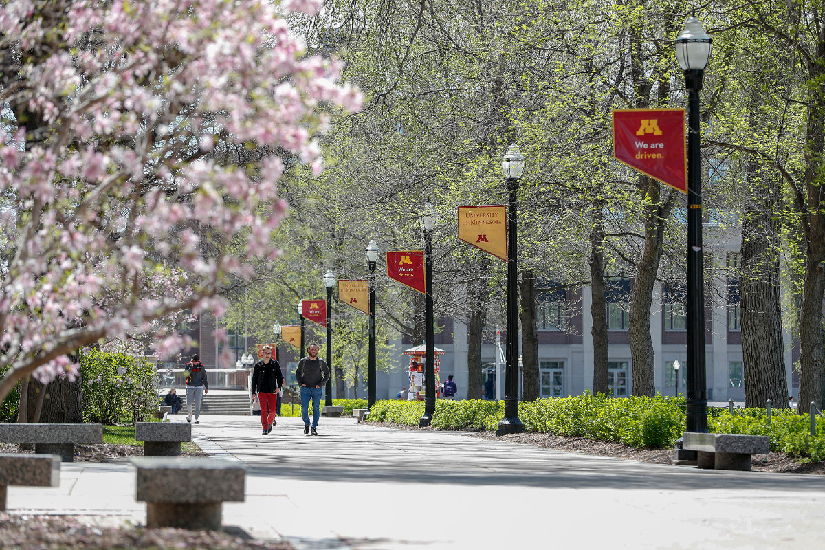 Northrop mall in spring time