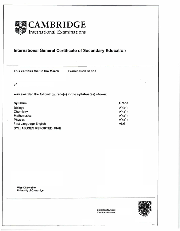 British Patterned Curriculum (IGCSE, GCE O/AS/A Level)_IGCSE-Cambridge