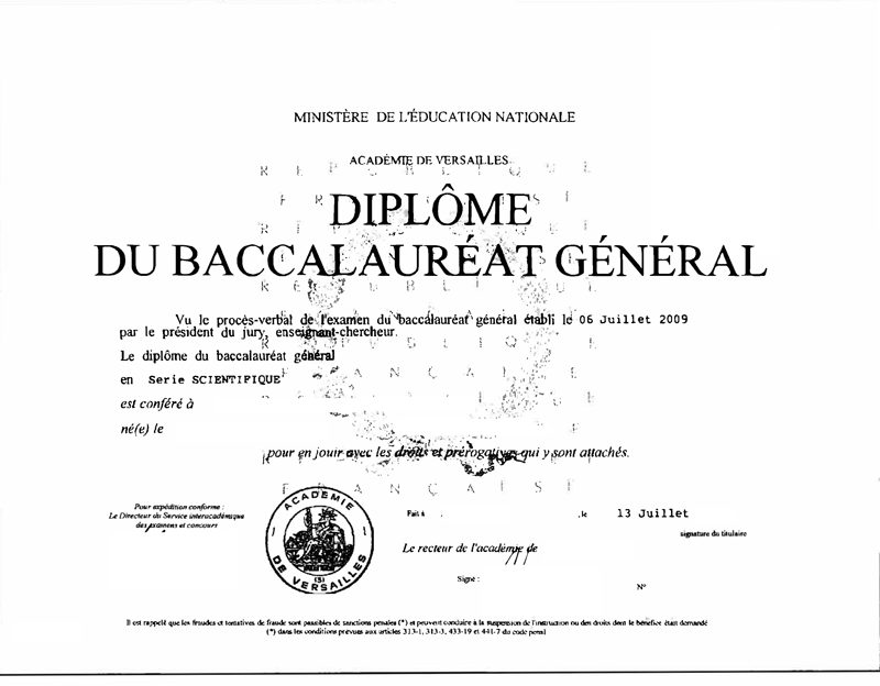 French Baccalauréat_Diplome
